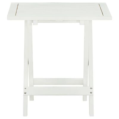 vidaXL Bistro Table White 18.1"x18.1"x18.5" Solid Acacia Wood