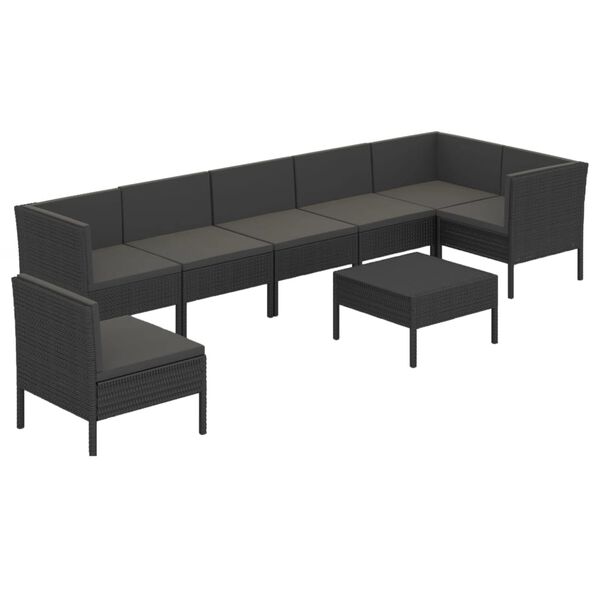 vidaXL Garden Lounge Set Black