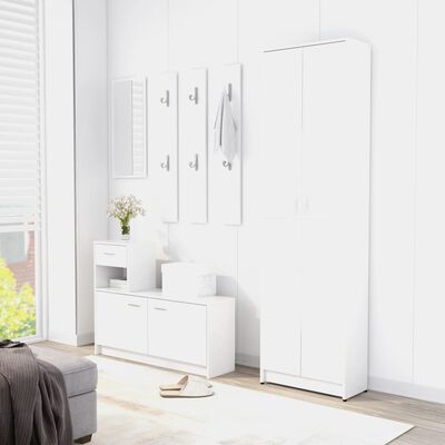 vidaXL Hallway Wardrobe White 21.65"x9.84"x74.41" Chipboard