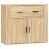 vidaXL Sideboard Set of 3 Sonoma Oak Engineered Wood Medium Sideboard