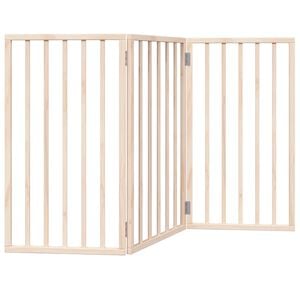 vidaXL Dog Gate Set of 3 White Poplar wood Foldable, Freestanding