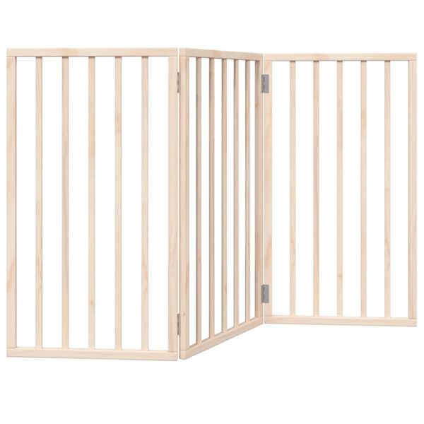 vidaXL Dog Gate Set of 3 White Poplar wood Foldable, Freestanding