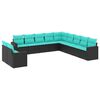 vidaXL Garden Sofa Set Black, Blue