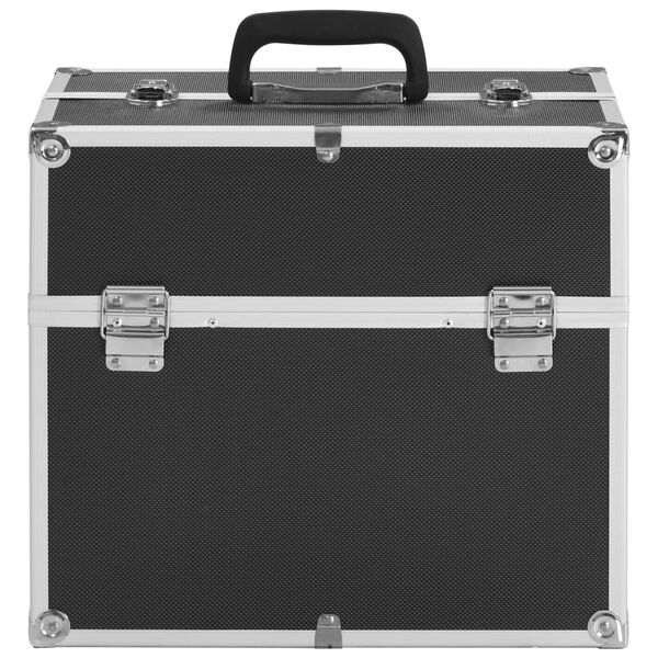 vidaXL Make-up Case 15.0x9.1x13.4" Black Aluminium
