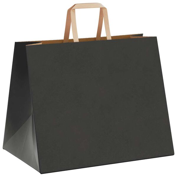 vidaXL Paper Bags 50 pcs with Handles Black 32x22x24 cm