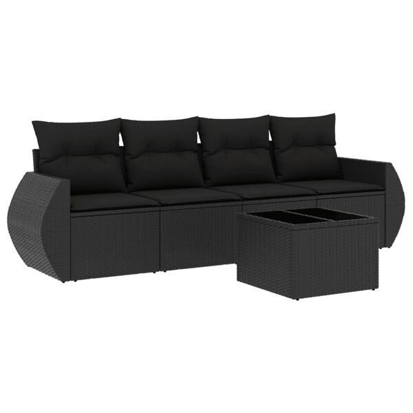 vidaXL Garden Sofa Set Black