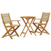 vidaXL Bistro Set Beige Solid acacia wood and polypropylene Standard