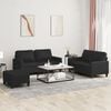 vidaXL Sofa Set Black Faux leather, metal, textilene, plywood