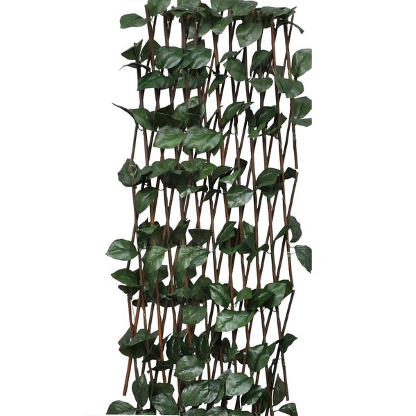 vidaXL Willow Trellis Fences 5 pcs with Artificial Leaves 70.9x11.8"