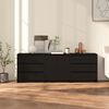 vidaXL Sideboard Set of 3 Black Engineered Wood Medium Sideboard