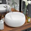 vidaXL Basin Round Ceramic White 15.7"x5.9"