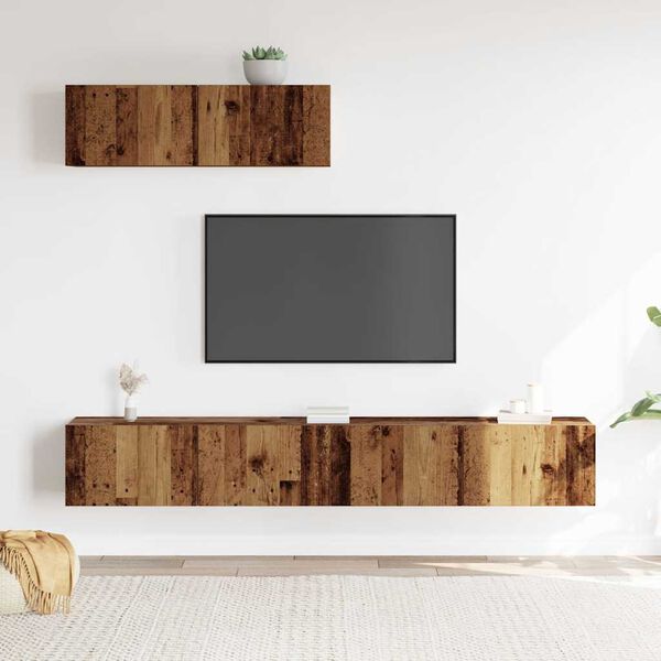 vidaXL TV Cabinet Set Set of 3 Old wood Engineered wood Medium