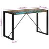 vidaXL Dining Table Multicolour Solid reclaimed wood, powder-coated steel