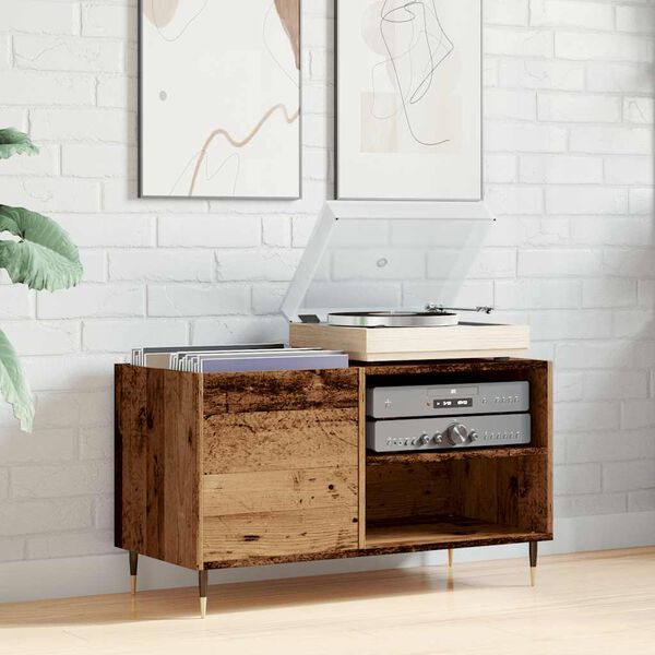 vidaXL Record Cabinet Old wood Engineered wood, Iron