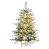 vidaXL Artificial Hinged Christmas Tree 150 LEDs & Flocked Snow 59.1"