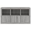 vidaXL Sideboard Grey Sonoma Engineered Wood, Glass Medium Sideboard