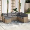 vidaXL Garden Sofa Set Beige, Light Grey