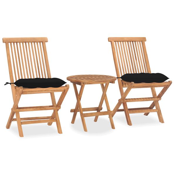 vidaXL Patio Dining Set Set of 2 Teak Wood Natural