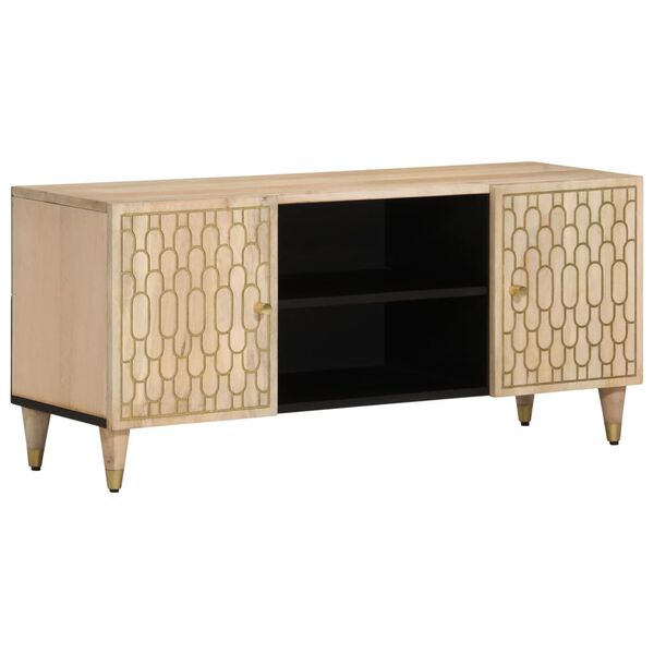 vidaXL TV Cabinet Bleach natural Solid mango wood, engineered wood