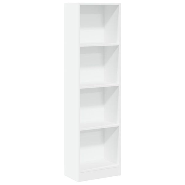vidaXL Bookcase White Engineered wood Tall Bookcase Rectangular