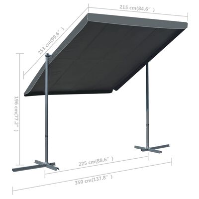 vidaXL Gazebo with Tiltable Retractable Roof 137.8"x99.6"x77.2" Anthracite
