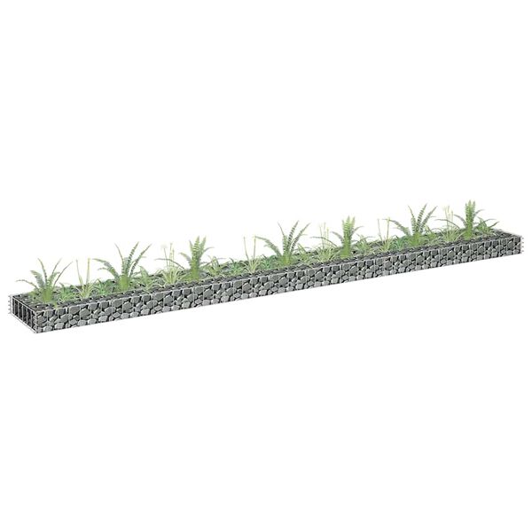 vidaXL Gabion Raised Bed Silver Galvanized Steel 106.3 x 11.8 x 3.9 in