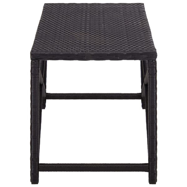 vidaXL Bench Black Poly Rattan, Powder-Coated Steel 47.2 in Durable