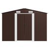 vidaXL Garden Shed Brown Galvanized steel Large Garden Shed