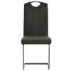vidaXL Dining Chair Set of 4 Grey Faux Leather, Steel Standard Sleek