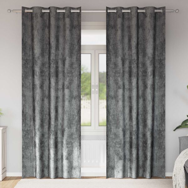 vidaXL Velvet Curtains 2 pcs Grey 88.58 x 55.12 in Velvet