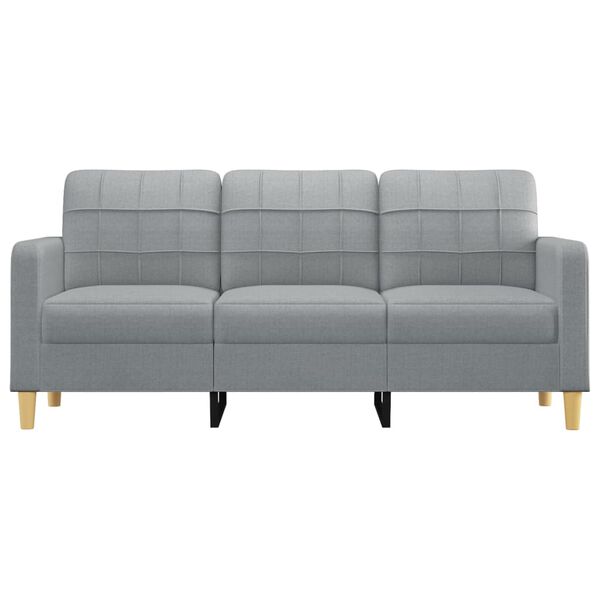 vidaXL 3-seater Sofa Light Grey Fabric (100% polyester), metal, textilene