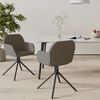 vidaXL Swivel Dining Chair Set of 2 Dark Grey Velvet, Metal, Plywood