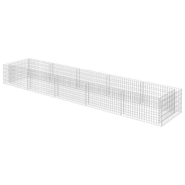 vidaXL Gabion Raised Bed Silver Galvanized steel 177.2 x 35.4 x 19.7 in