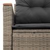 vidaXL Garden Sofa Grey PE Rattan, Powder-Coated Steel, Solid Acacia Wood