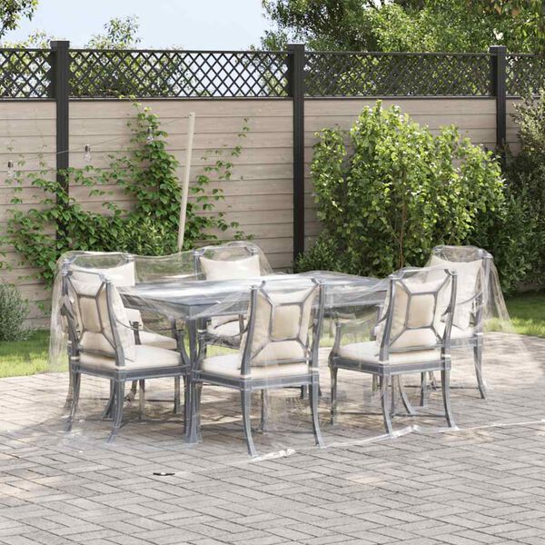 vidaXL Clear Tarpaulin with Eyelets 9.8x9.8' PVC