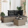 vidaXL Garden Sofa Set Grey PE rattan Large Adjustable Feet