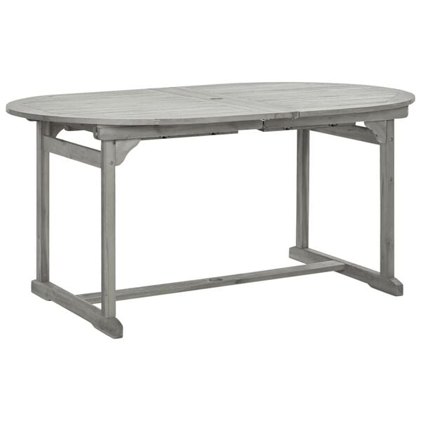 vidaXL Garden Table Grey with a grey wash finish Solid acacia wood
