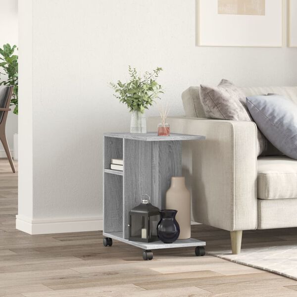 vidaXL Side Table Grey Sonoma Engineered wood 19.7x11.8x21.7 in