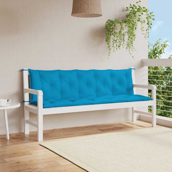 vidaXL Garden Bench Cushion Set of 2 Light Blue