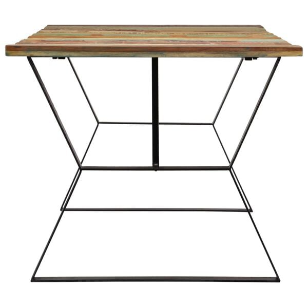 vidaXL Dining Table Multicolour Solid reclaimed wood, powder-coated iron