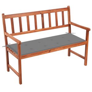 vidaXL Garden Bench Brown, Grey Solid Acacia Wood, Polyester 47.2 in