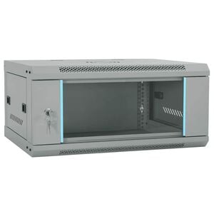 vidaXL Network Cabinet Grey 23.62 x 17.72 x 11.02 in Steel