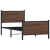 vidaXL Bed Frame Brown oak Steel, engineered wood Twin size Modern