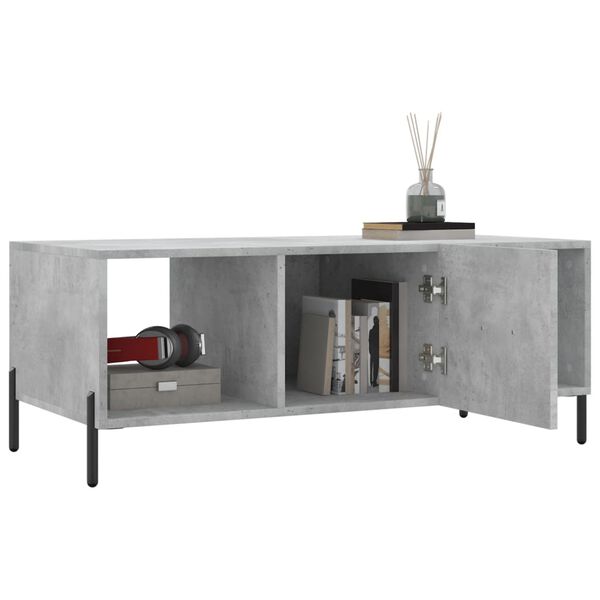 vidaXL Coffee Table Concrete Grey Engineered wood, iron
