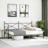 vidaXL Daybed With Trundle Black Steel Queen Expandable