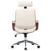 vidaXL Office Chair Cream and Dark Brown Faux Leather Standard Swivel