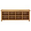 vidaXL Shoe Rack 44.9x14.6x17.7" Solid Oak Wood