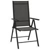 vidaXL Garden Chair Set of 6 Black Aluminum Standard Foldable