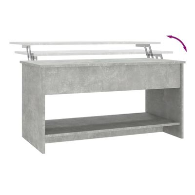 vidaXL Coffee Table Concrete Gray 40.2"x19.7"x20.7" Engineered Wood
