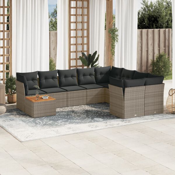 vidaXL Garden Sofa Set Grey